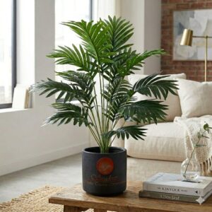 SAUDEEP INDIA Artificial Areca Palm Plant 71 cm | 10 Leaves Realistic Tropical Indoor Fake Plant Without Pot for Home Decor Living Room Office Table Decoration UV Resist Faux Greenery (Without Pot)
