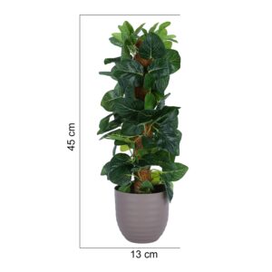 Basics Artificial Climber Plant with Brown Plastic Pot|Realistic 45 CM Faux Greenery|Durable Plastic|Stylish & Compact|Zero Maintenance|Indoor, Outdoor, Home & Office Décor, Artificial Plant